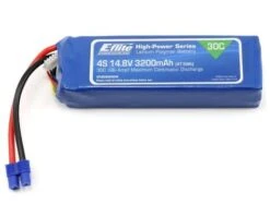 3200mAh 4S 14.8V 30C LiPo, 12AWG EC3
