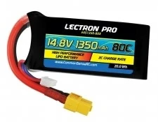 Commonsence RC 4S1350-80X Lectron Pro 14.8V 1350mAh 80C Lipo Battery With XT60 Connector For FPV Racers