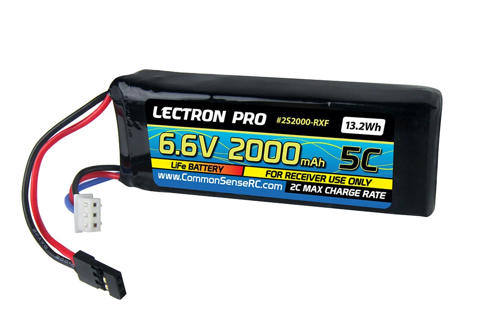 Commonsence RC Lectron Pro 6.6V 2000mAh 5C LiFe Receiver Flat Pack Battery With Servo Connector 1 Commonsence RC Lectron Pro 6.6V 2000mAh 5C LiFe Receiver Flat Pack Battery With Servo Connector