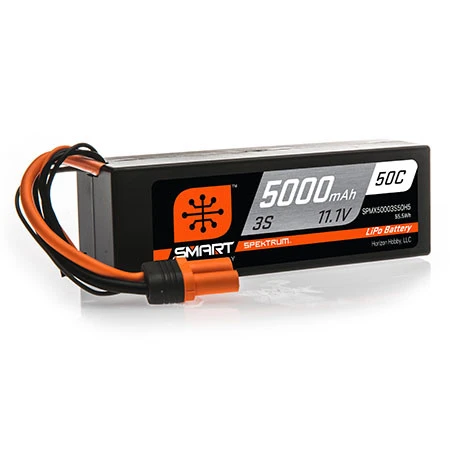 Spektrum 5000mAh 3S 11.1V 50C Smart LiPo Hardcase; IC5 1 Spektrum 5000mAh 3S 11.1V 50C Smart LiPo Hardcase; IC5