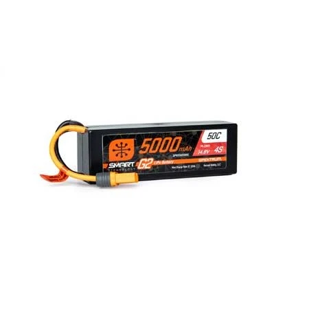 Spektrum 5000mAh 4S 14.8V Smart G2 LiPo 50C Hard Case; IC5 1 Spektrum 5000mAh 4S 14.8V Smart G2 LiPo 50C Hard Case; IC5