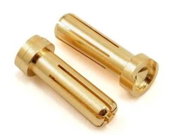 TQ Wire 5mm Male Bullets Low Profile (pr.) Gold 19mm